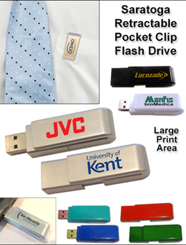 Saratoga Pocket Clip Flash Drive